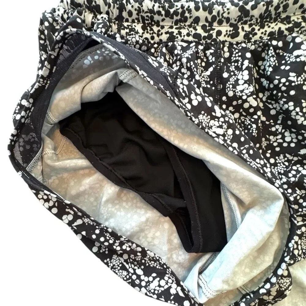 Lululemon Hotty Hot Mesh Edge Shorts Size 6 Chirasu Black White 4